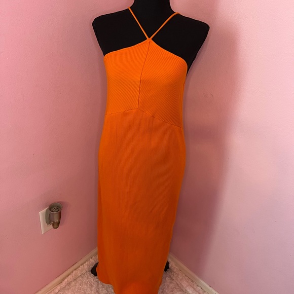Zara | Dresses | Zara Orange Ribbed 